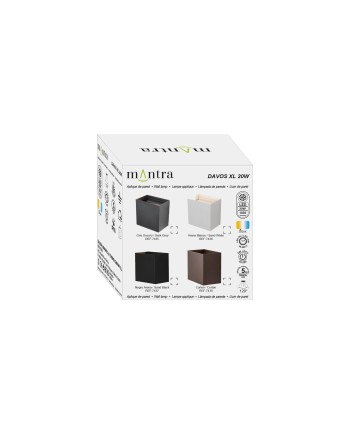 DAVOS XL* APLIQUE EXTERIOR LED* 2*10W 3000K CORTEN